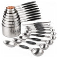 Measuring Cups and Spoons Set, 17-Piece Stainless Steel Magnetic Double-Headed Spoons with Engraved Measurements and ...