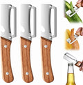 Multi-Functional Vegetable Peeler, Ultra-Sharp Stainless Steel Blade with Ergonomic Wood Handle, Kitchen Peeler for F...