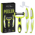 NextG Ideaz 3 In 1 Rotatable Stainless Steel Blade Vegetable Peeler, Vertical Serrated & Straight Peeler, 3pcs Set