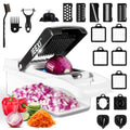 JEEXI Pro Vegetable Chopper, Multi-functional Onion Chopper, Veggie Chopper w/ Stainless Steel Blades, Vegetable Slic...