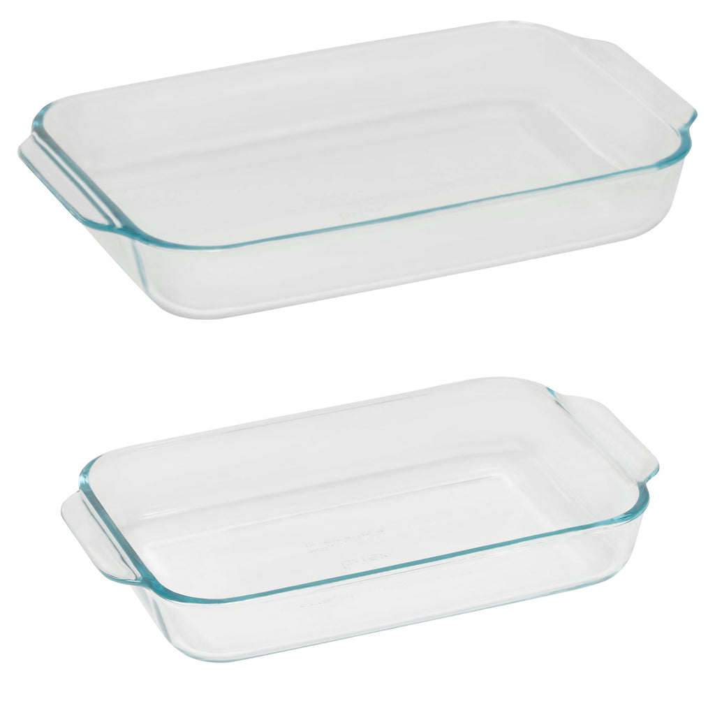 Pyrex Basics 2 Piece Bakeware Value Pack, 3qt and 2qt Oblongs