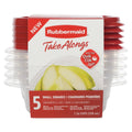 Rubbermaid TakeAlongs 1.26-Cup Small Square Food Storage Containers, Ruby Red, 5 pack