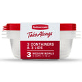 Rubbermaid TakeAlongs 5.0-Cup Round Food Storage Containers, Ruby Red, 3 pack