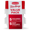 Rubbermaid TakeAlongs Square Food Storage Containers, Ruby Red, 10 pack