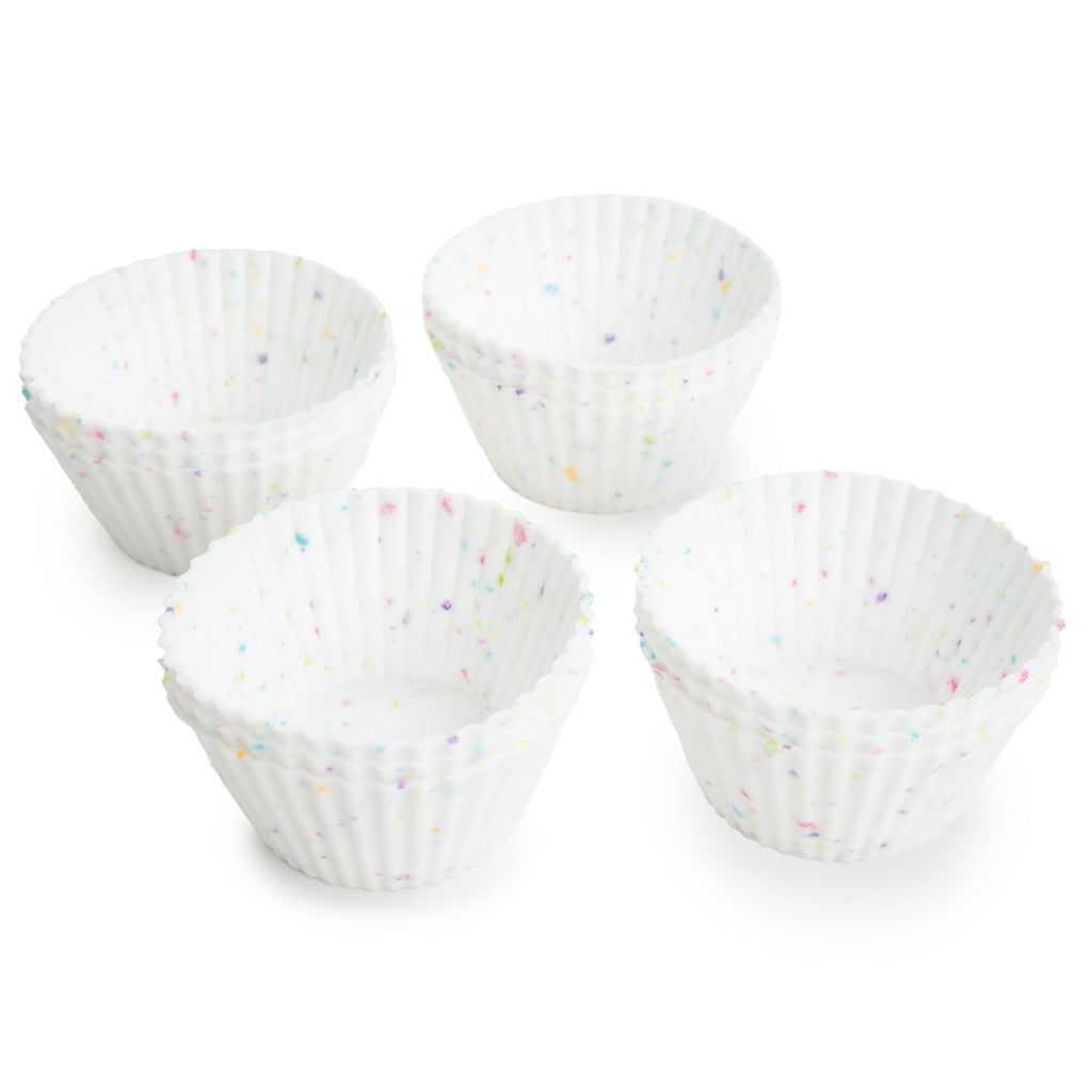 S&T Inc. Reusable Non-Stick Silicone Baking Cups (12 Pack) - Standard Size - Confetti