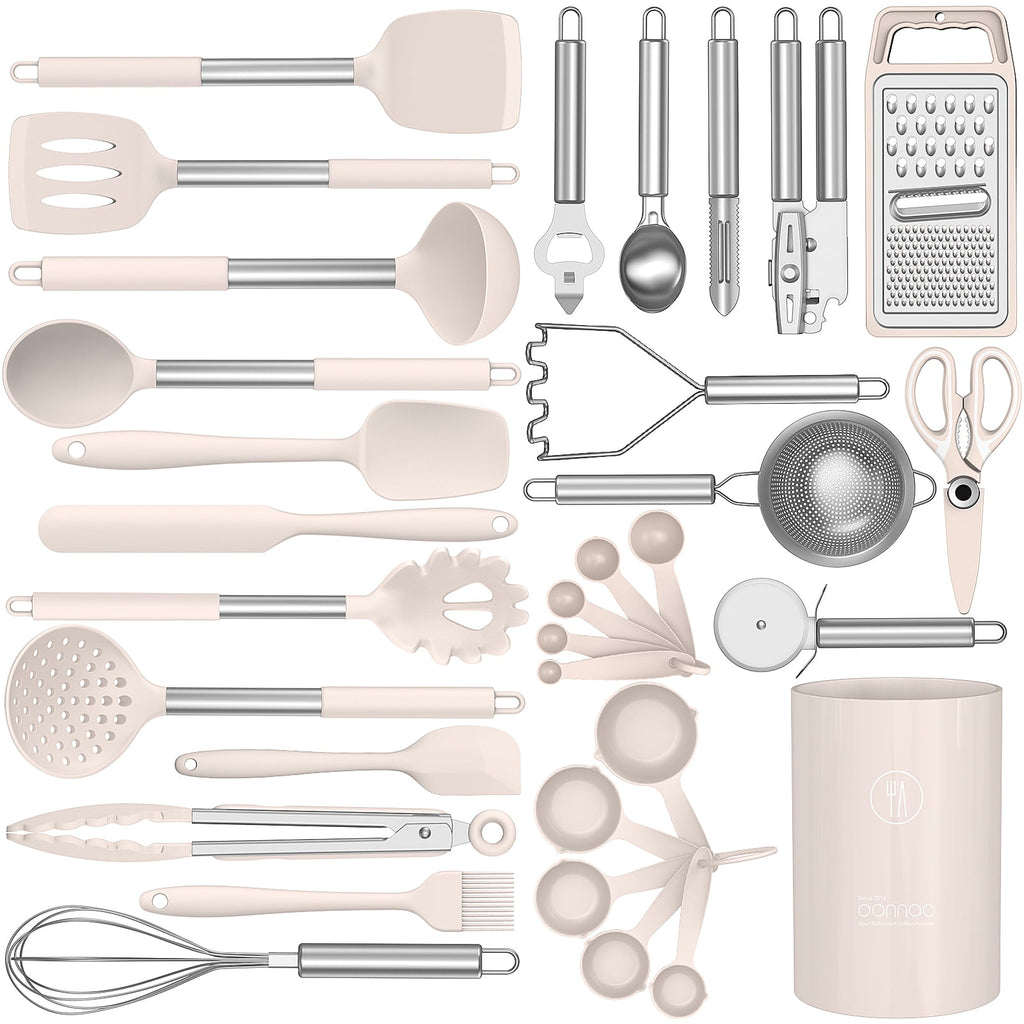 Silicone Cooking Utensils Set - Heat Resistant Silicone Kitchen Utensils for Cooking, Kitchen Utensil Spatula Set,BPA...
