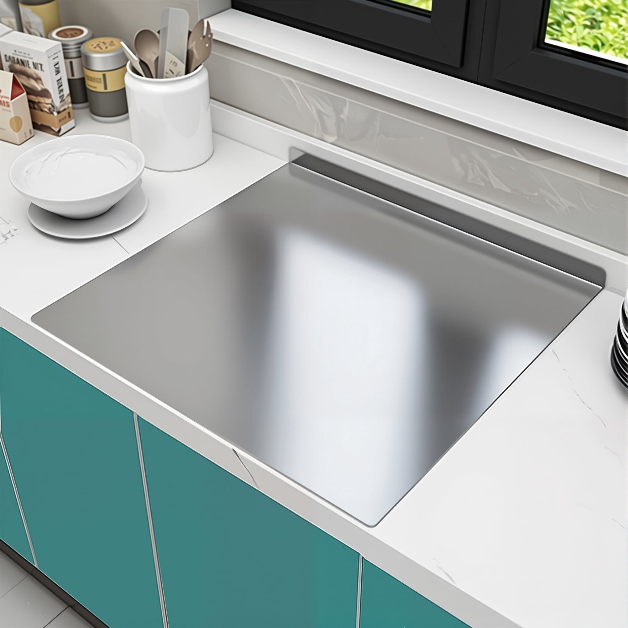 Stainless Steel Cutting Boards 15.75"x 11.8" Cutting Boards for Kitchen, Suitable for Meat, Fruits, Vegetables