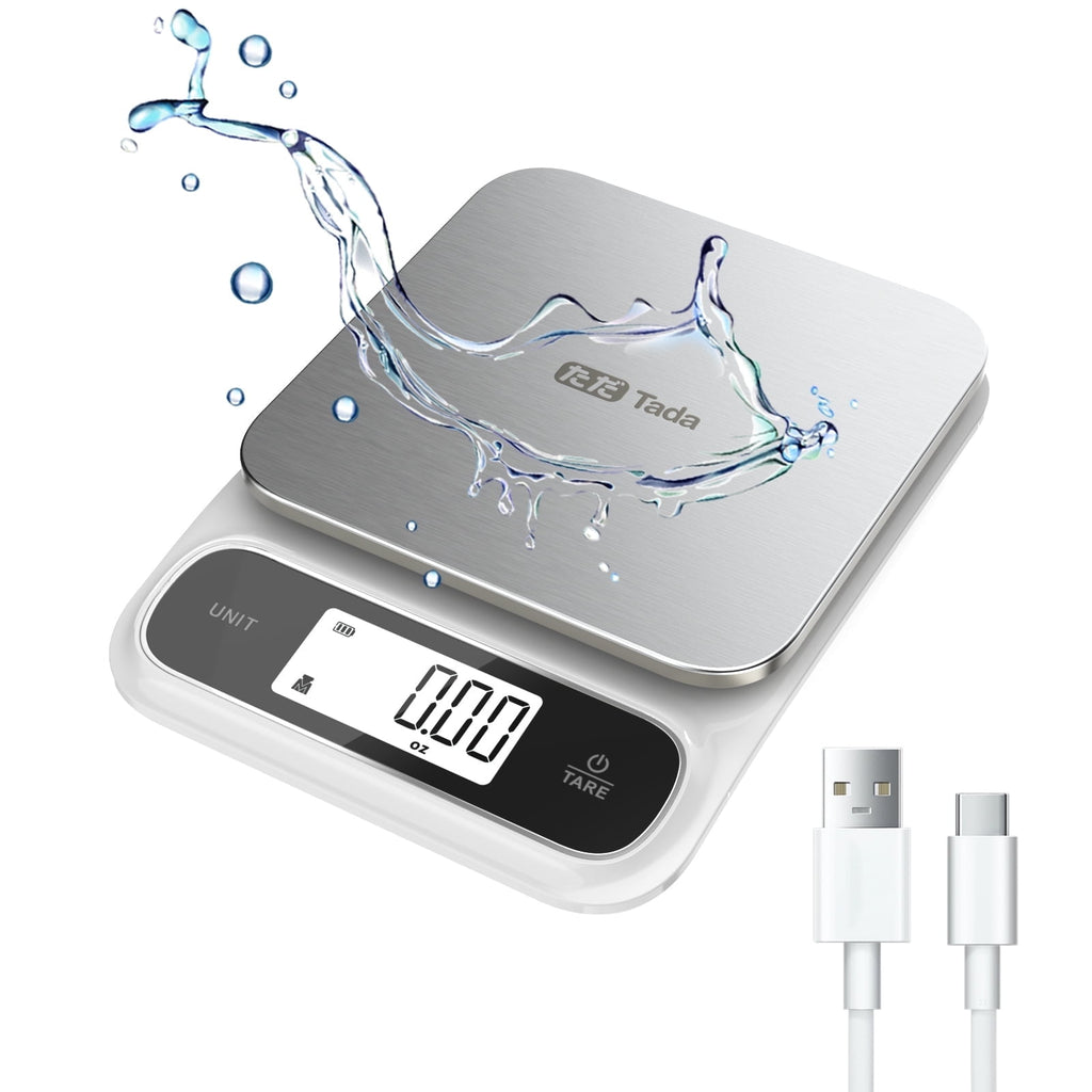 Tada 22 lb Food Kitchen Digital Scale with 0.05oz Precision IPX6 Waterproof, Type-C Charging, Ounces and Grams for We...