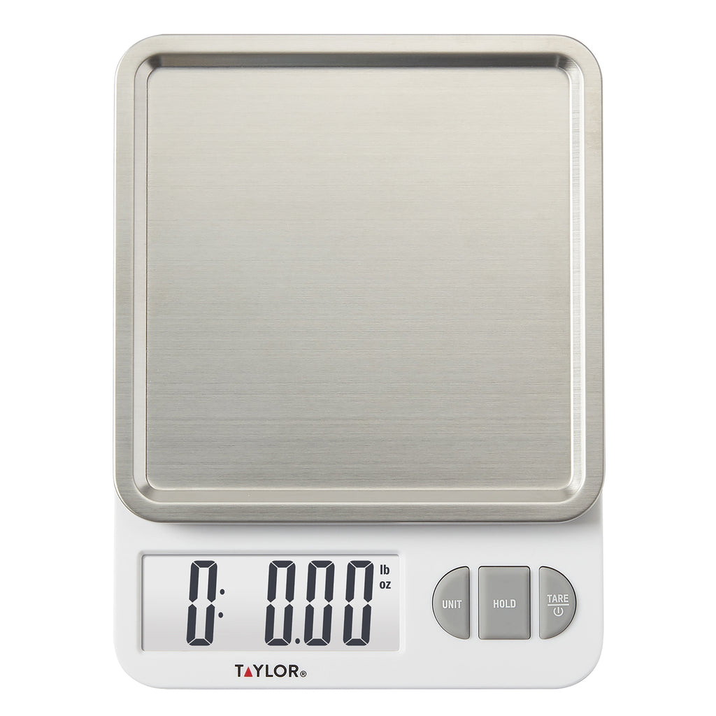 Taylor 11lb Digital Kitchen Scale and Food Scale with Removable Stainless Steel Tray Cooking, Baking, Meal Prepping W...