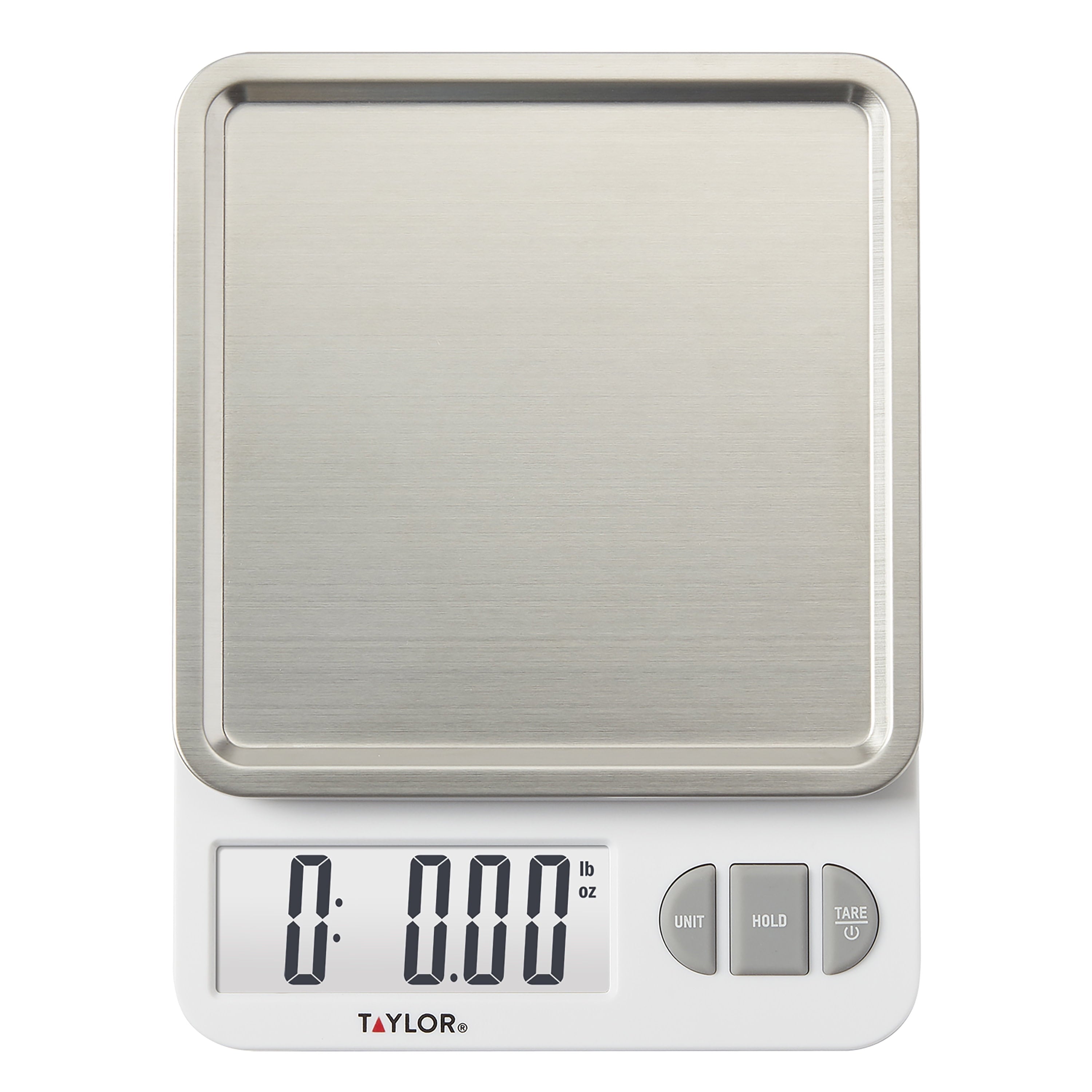 Taylor 11lb Digital Kitchen Scale and Food Scale with Removable Stainless Steel Tray Cooking, Baking, Meal Prepping W...