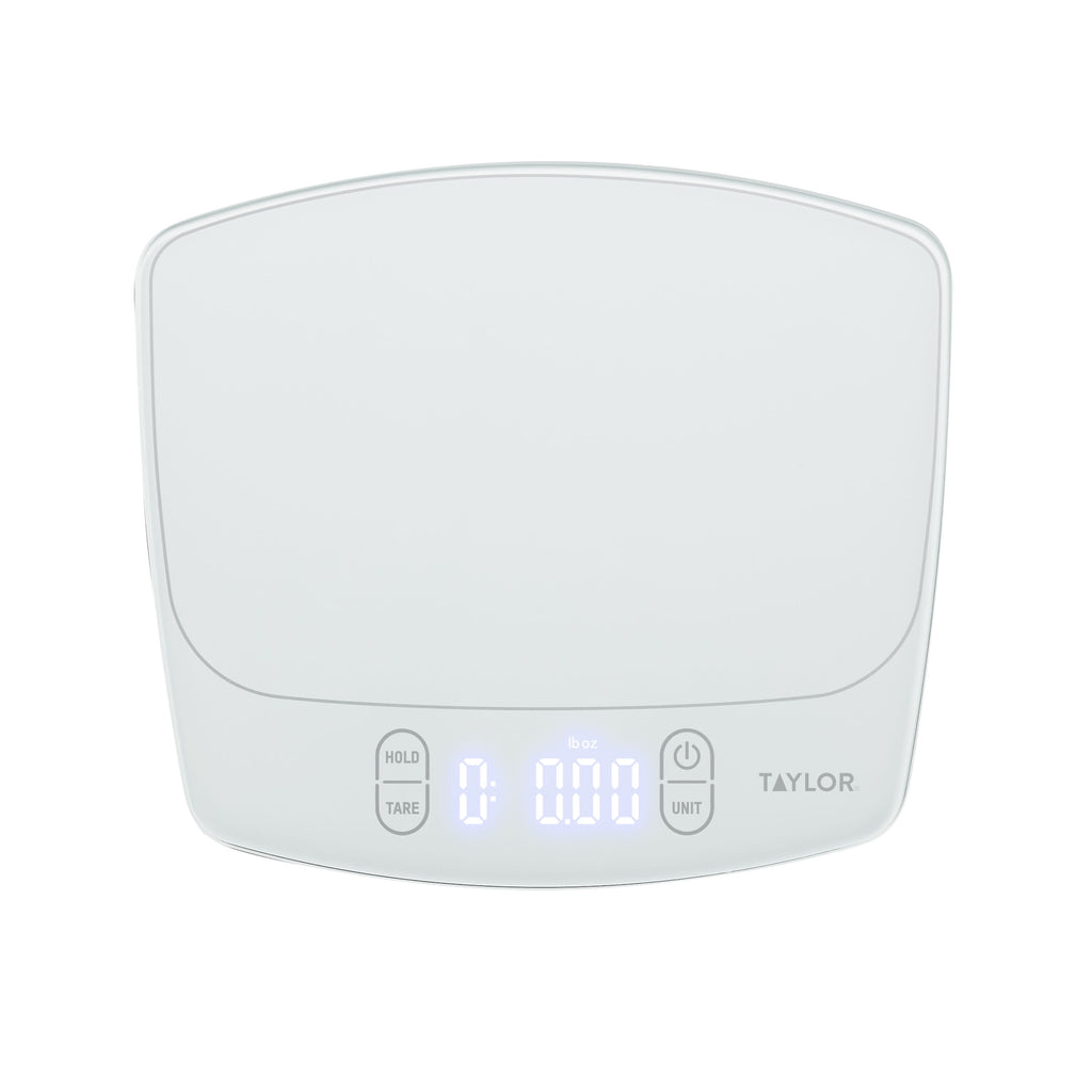 Taylor 11lb Waterproof Digital Kitchen Scale and Food Scale for Baking, Cooking, Meal Prep and Portion Sizing White
