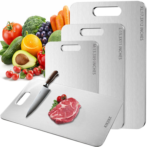 Titanium Cutting Board 2025 New Upgrade 100% Pure Titanium Cutting Boards for Kitchen - Double-Sided Food-Grade Chopp...