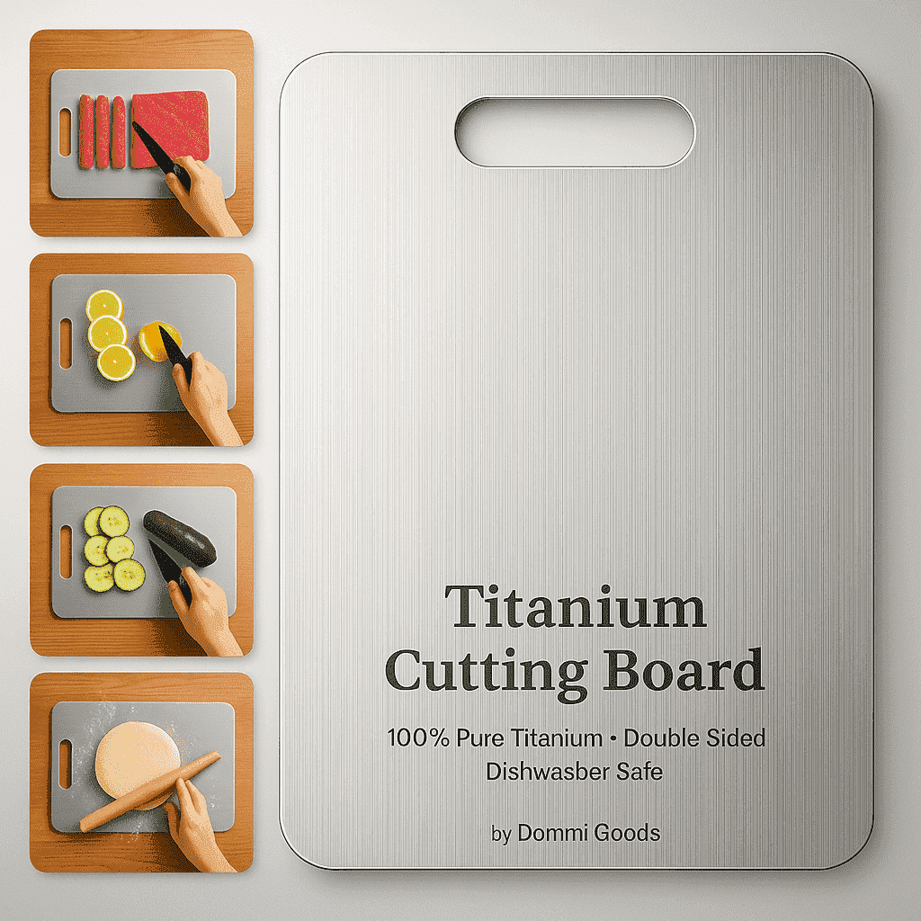 Titanium Cutting Board - 15"L x 11"W, Double Sided, Non-Toxic, Hygiene, Durable, Dishwasher Safe