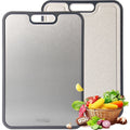 Titanium Cutting Board for Kitchen, Cutting Board Double Sided Food Grade, Pure Titanium and Wheat Straw PP, Easy to ...