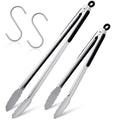 Topekada 2 Pack 12 16 Inch Extra Long Grill Tongs - Stainless Steel Cooking Tongs, Metal Locking Tong for BBQ, Grilli...