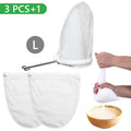 Tripumer 3 Pcs Large Reusable Mesh Filter Bags Stainless Steel Handle Strainer Bags for Nut Milk Coffee Juices Butter...