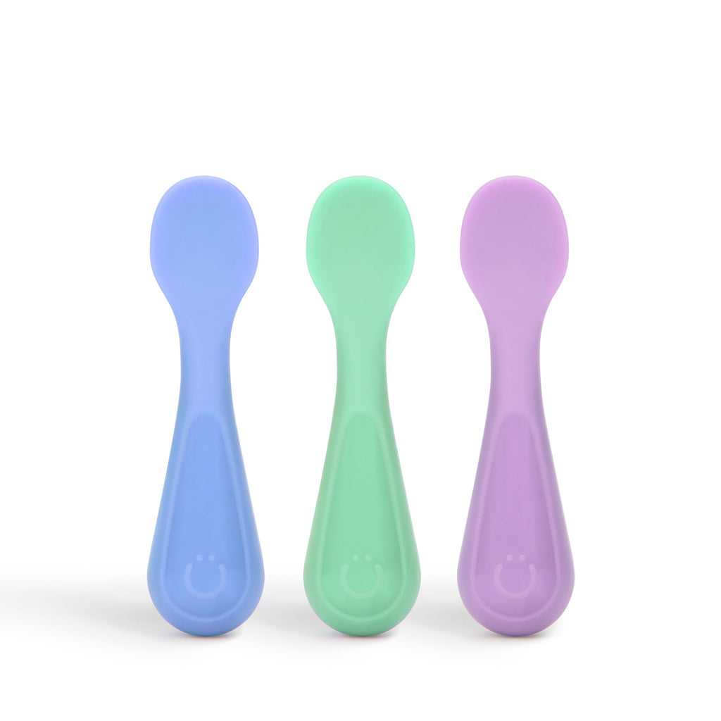 Ubbi Silicone Toddler Training Spoons, Baby, Silicone Flatware Sets, 3 Pack