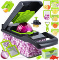 Vegetable Chopper Cutter Slicer Multifunctional 15-in-1 Food Veggie Salad Onion Chopper Cutter Dicer with Container, ...