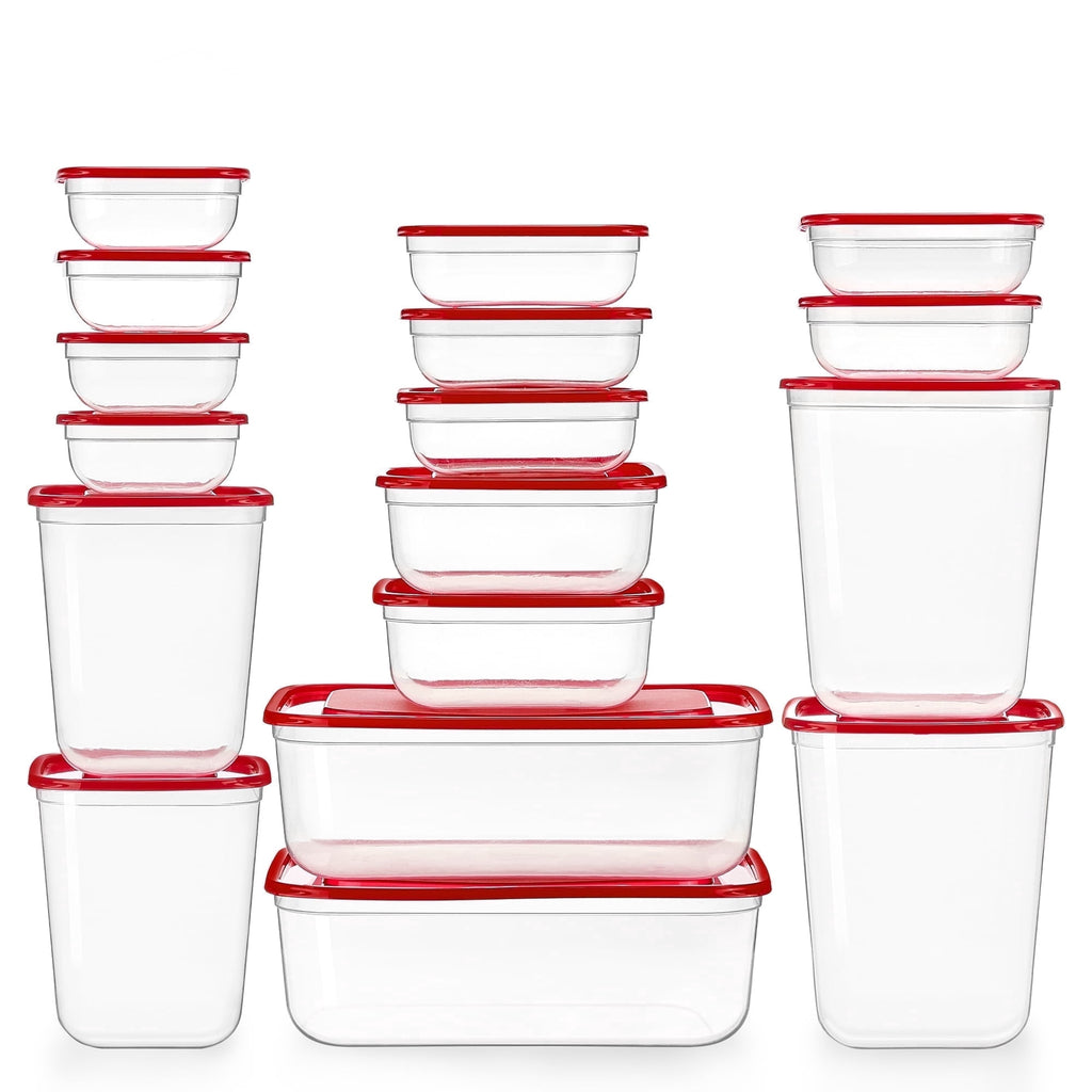 Sindcom 34 Pieces Meal Prep Containers, 7-Size ，Plastic Food Storage Containers with Lids for Lunch,Leftover