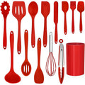 Walchoice 14 Pcs Cooking Utensils Set with Holder, Heat Resistant Silicone Kitchen Cookware Utensils Set, Kitchen Coo...