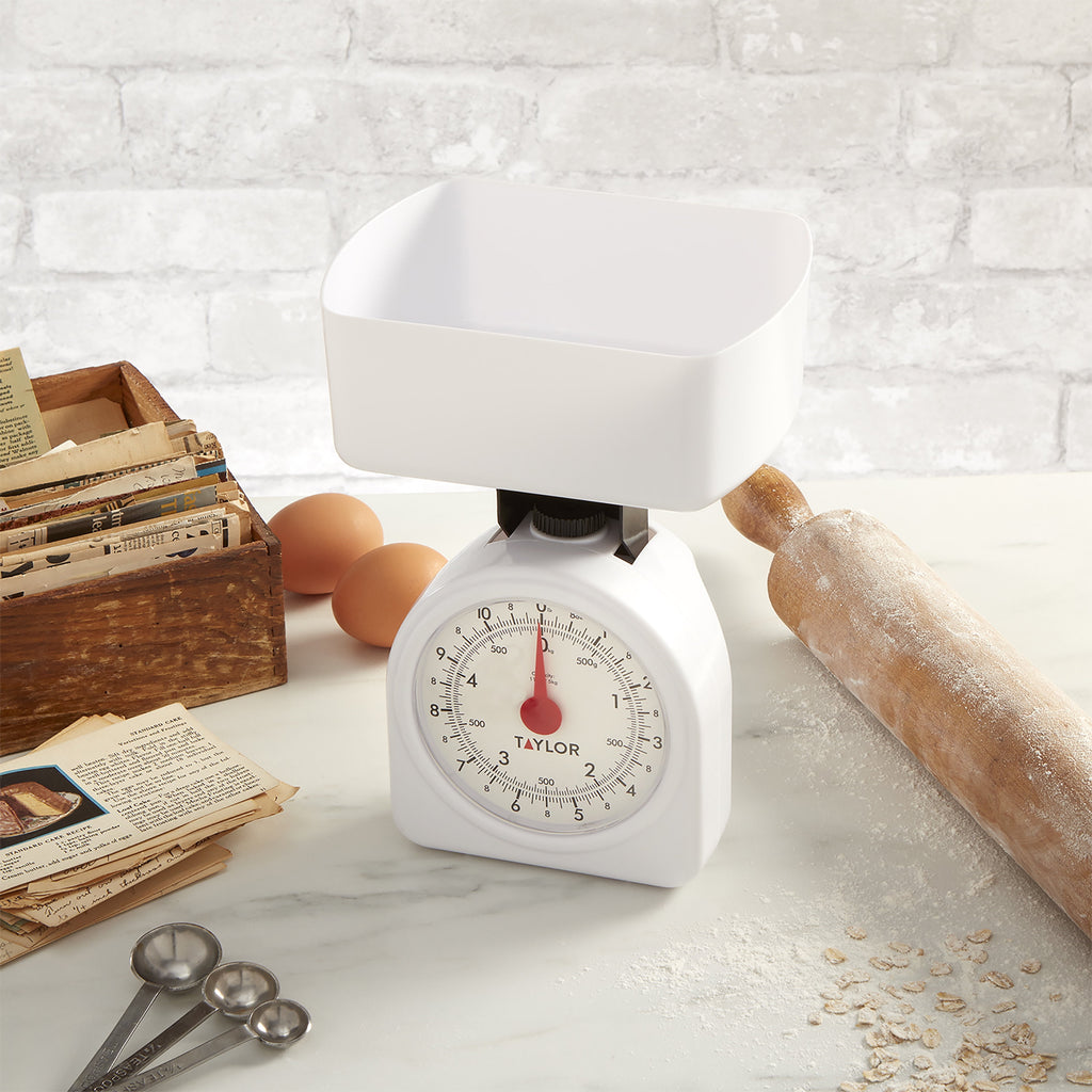 Taylor Mechanical Kitchen Scale and Food Scale in White, Max 11 lbs - Image 2