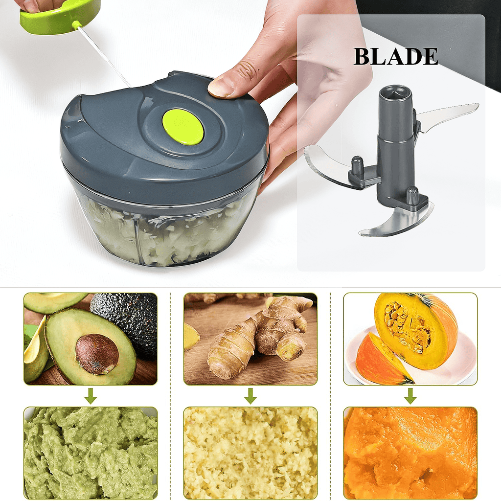 Cambom Manual Food Chopper Vegetable Cutter, Hand String Vegetable Chopper Onions Cutter for Vegetable Fruits Nuts BP... - Image 2