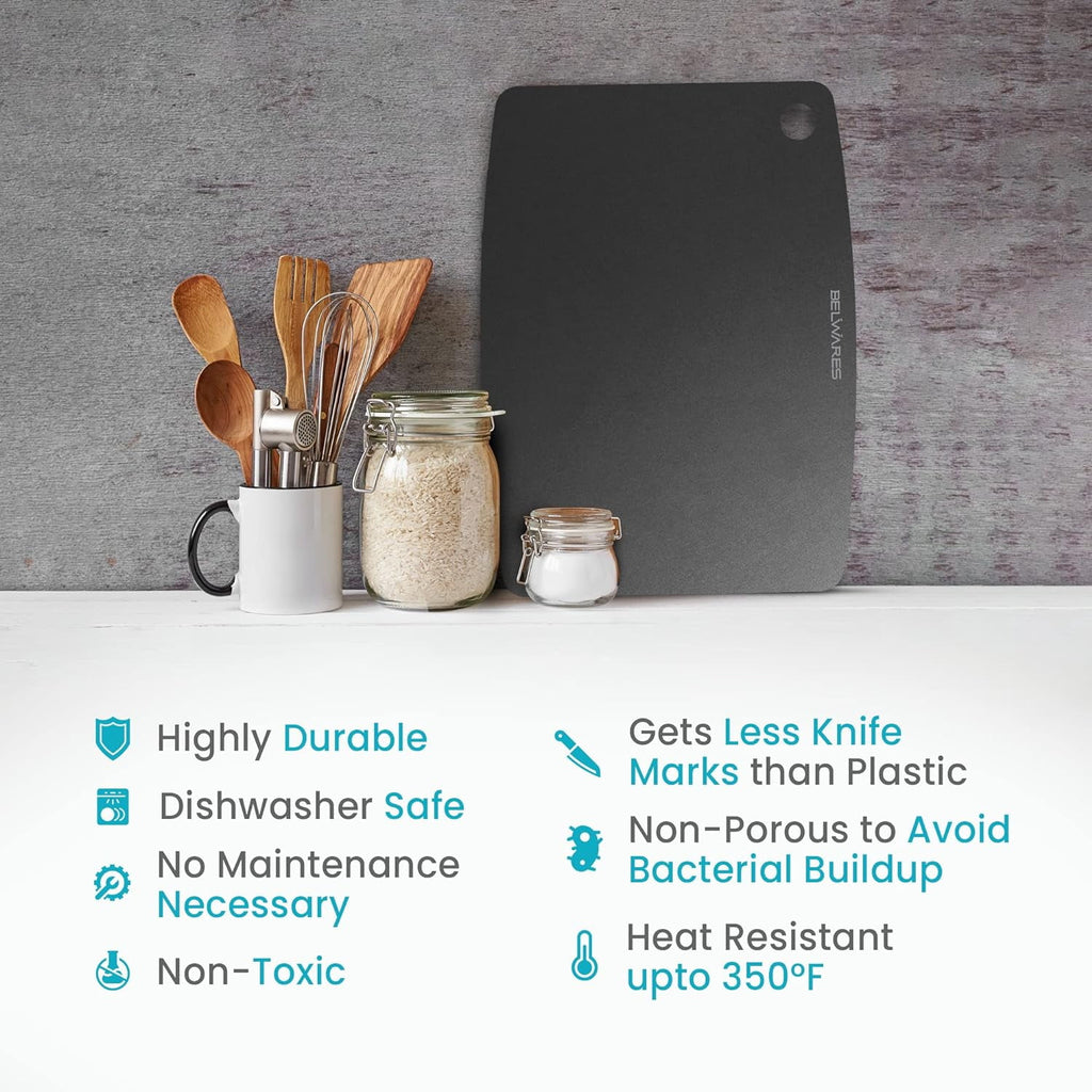Dishwasher Safe Cutting Board for Kitchen, Large Composite Wood Chopping Board, Thin Lightweight Heat Resistant BPA-F... - Image 3