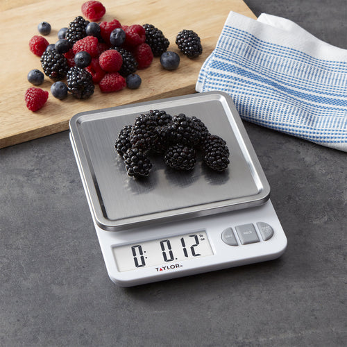 Taylor 11lb Digital Kitchen Scale and Food Scale with Removable Stainless Steel Tray Cooking, Baking, Meal Prepping W... - Image 2