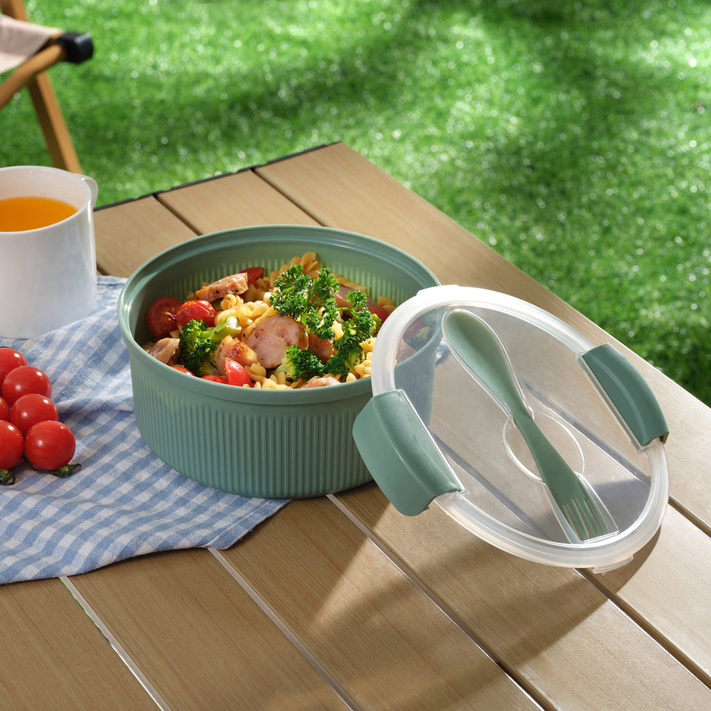 Mainstays Food Storage Bento Container, Round, Green, 47oz Capacity, A Practical Choice for School Lunches and Activi... - Image 5