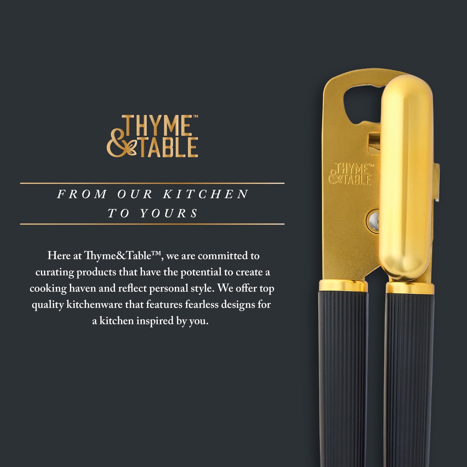 Thyme & Table Stainless Steel Manual Can Opener with Gold Finish - Image 6