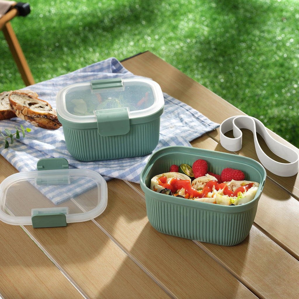 Mainstays Food Storage Snack Container, Plastic, Rectangle, Green, 19oz Capacity, Best Used for On-the-Go Snacks and ... - Image 4