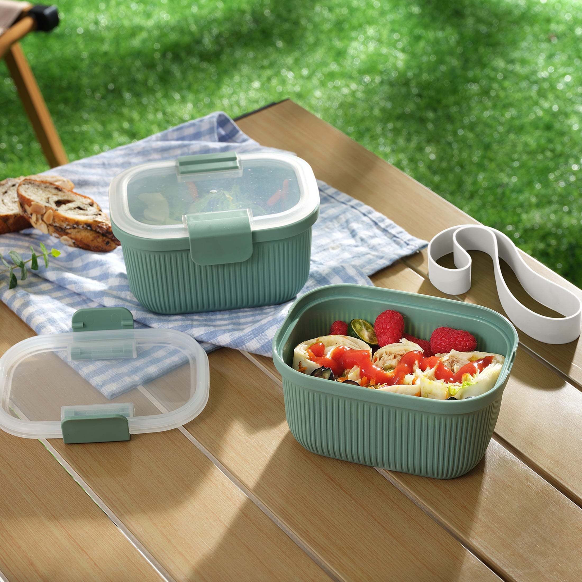 Mainstays Food Storage Snack Container, Plastic, Rectangle, Green, 19oz Capacity, Best Used for On-the-Go Snacks and ... - Image 4