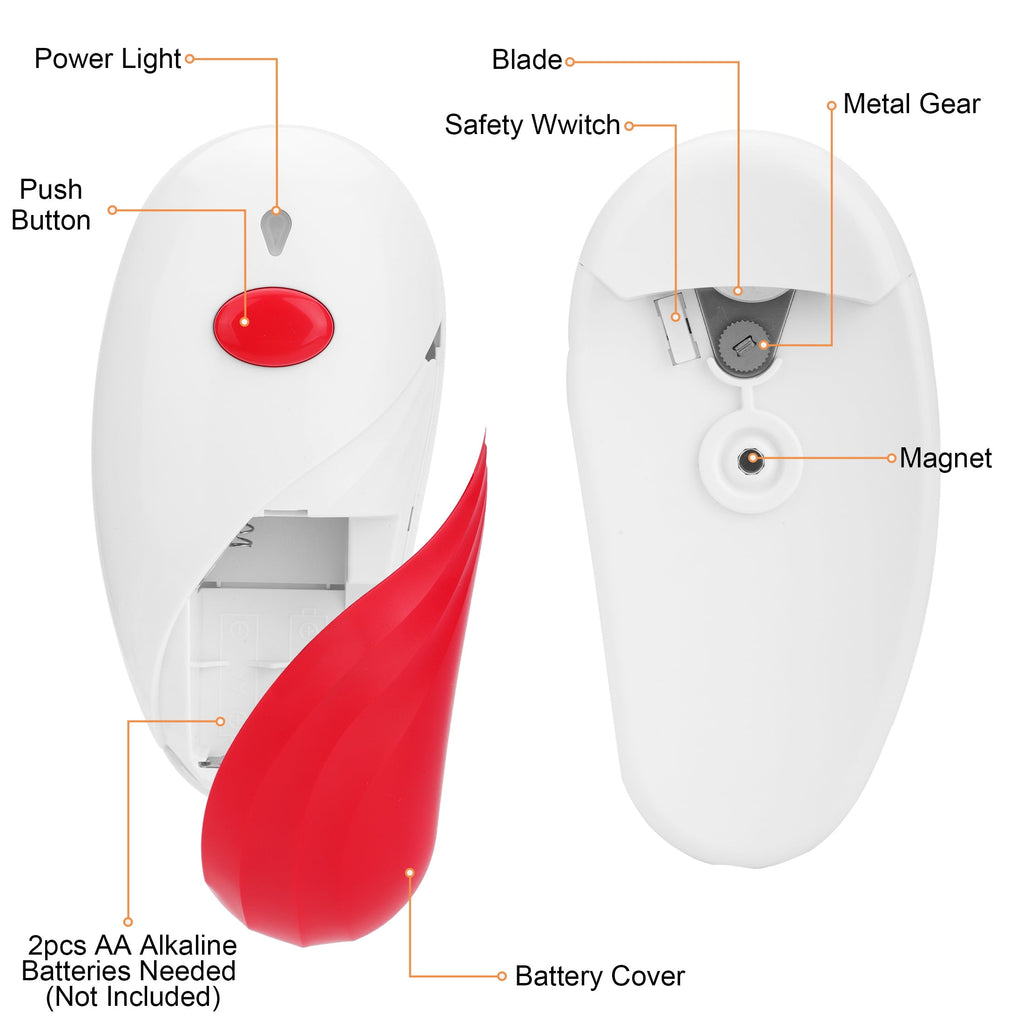 EEEkit Auto Electric Can Opener for Seniors with Arthritis, Smooth Edge, Hands Free, Battery Operated, Red - Image 6