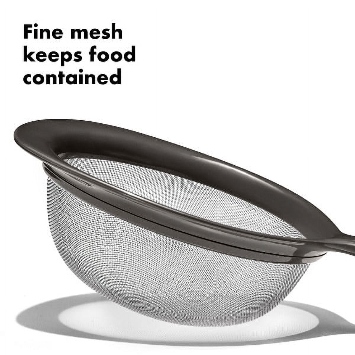OXO SoftWorks 8-In Fine Mesh Strainer with Comfortable Non-Slip Handle – Stainless Steel Sieve - Image 3
