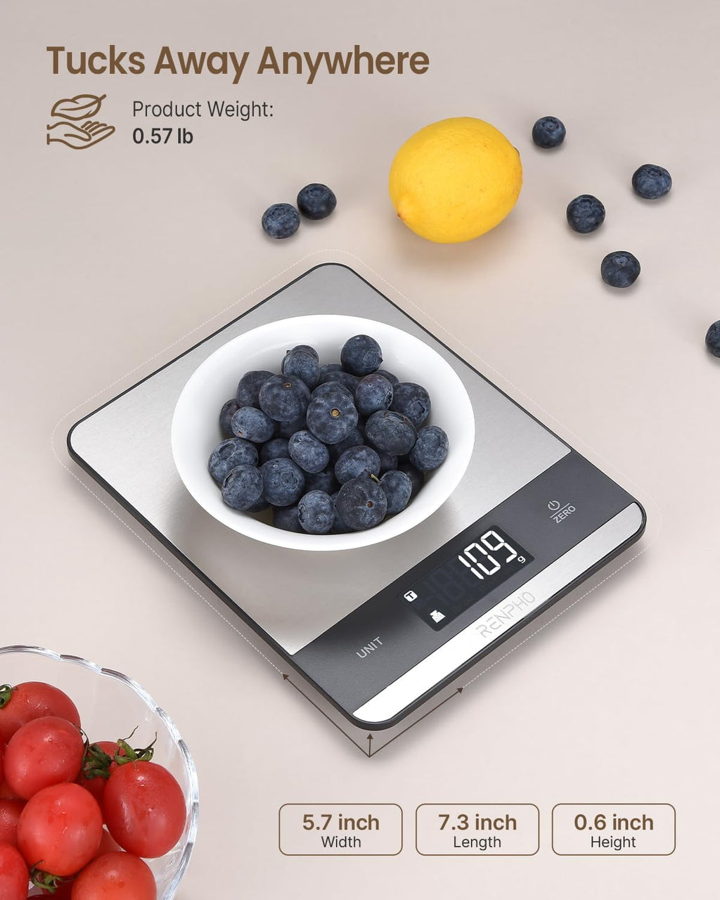 RENPHO Digital Kitchen Food Scale, 7 Units with Tare Function, Stainless Steel, 11lb - Image 4