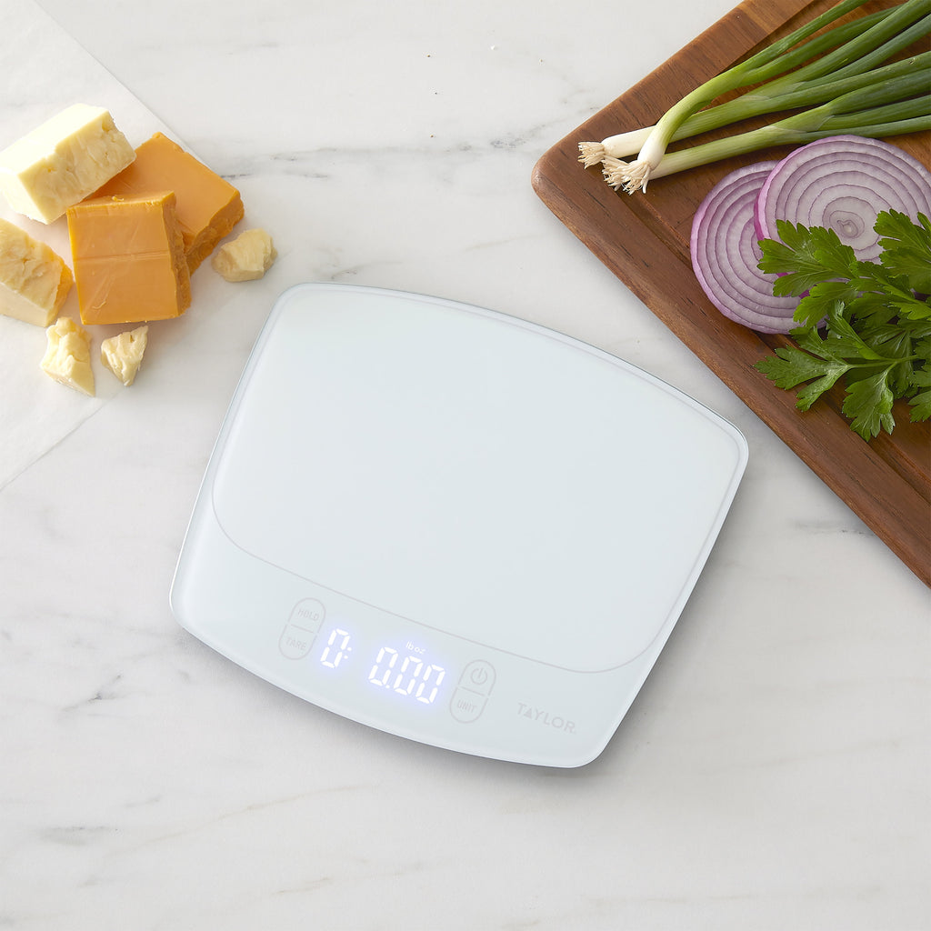 Taylor 11lb Waterproof Digital Kitchen Scale and Food Scale for Baking, Cooking, Meal Prep and Portion Sizing White - Image 6