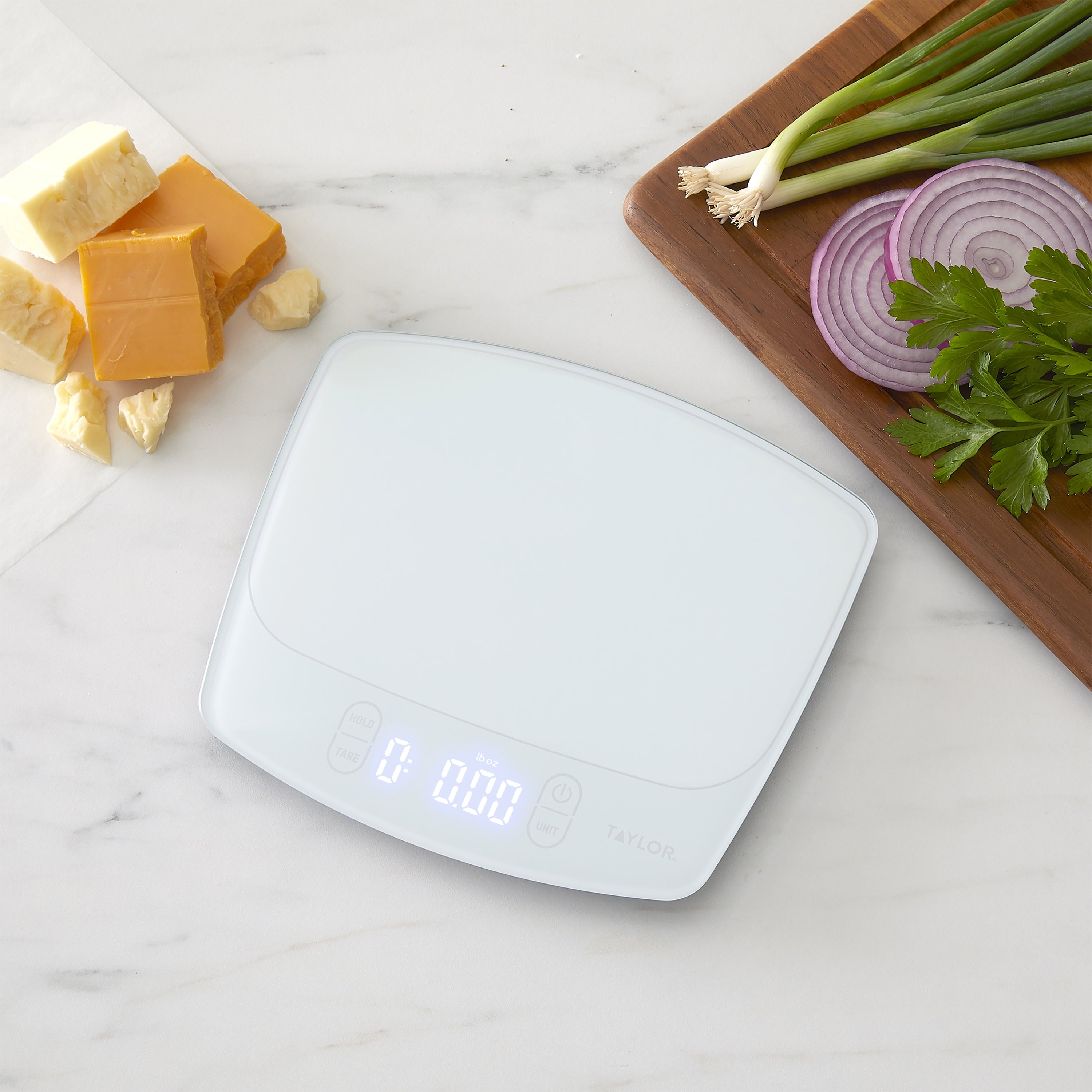 Taylor 11lb Waterproof Digital Kitchen Scale and Food Scale for Baking, Cooking, Meal Prep and Portion Sizing White - Image 6