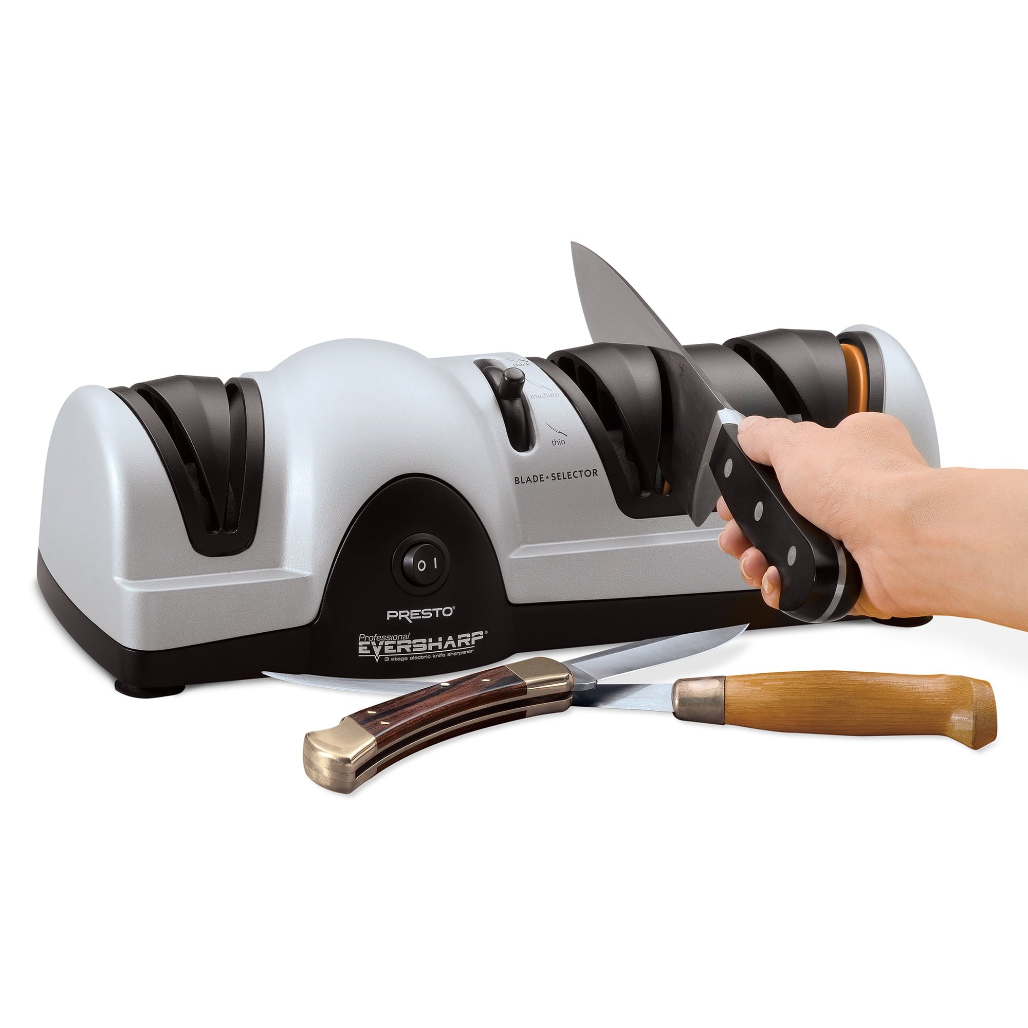Presto Professional Ever Sharp Three-Stage Electric Knife Sharpener 08810, Grey - Image 2