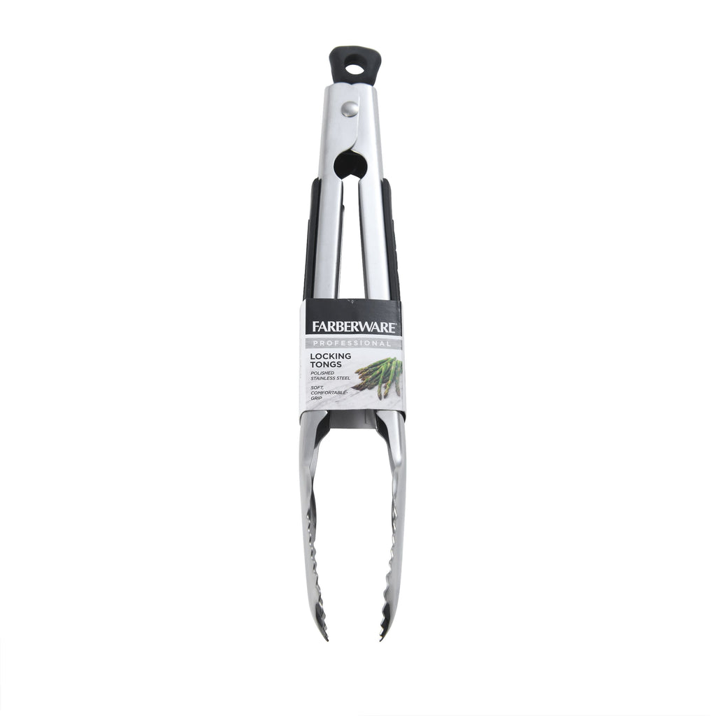 Soft-Grip Stainless Steel 9 in Locking Kitchen Food Tongs - Image 6