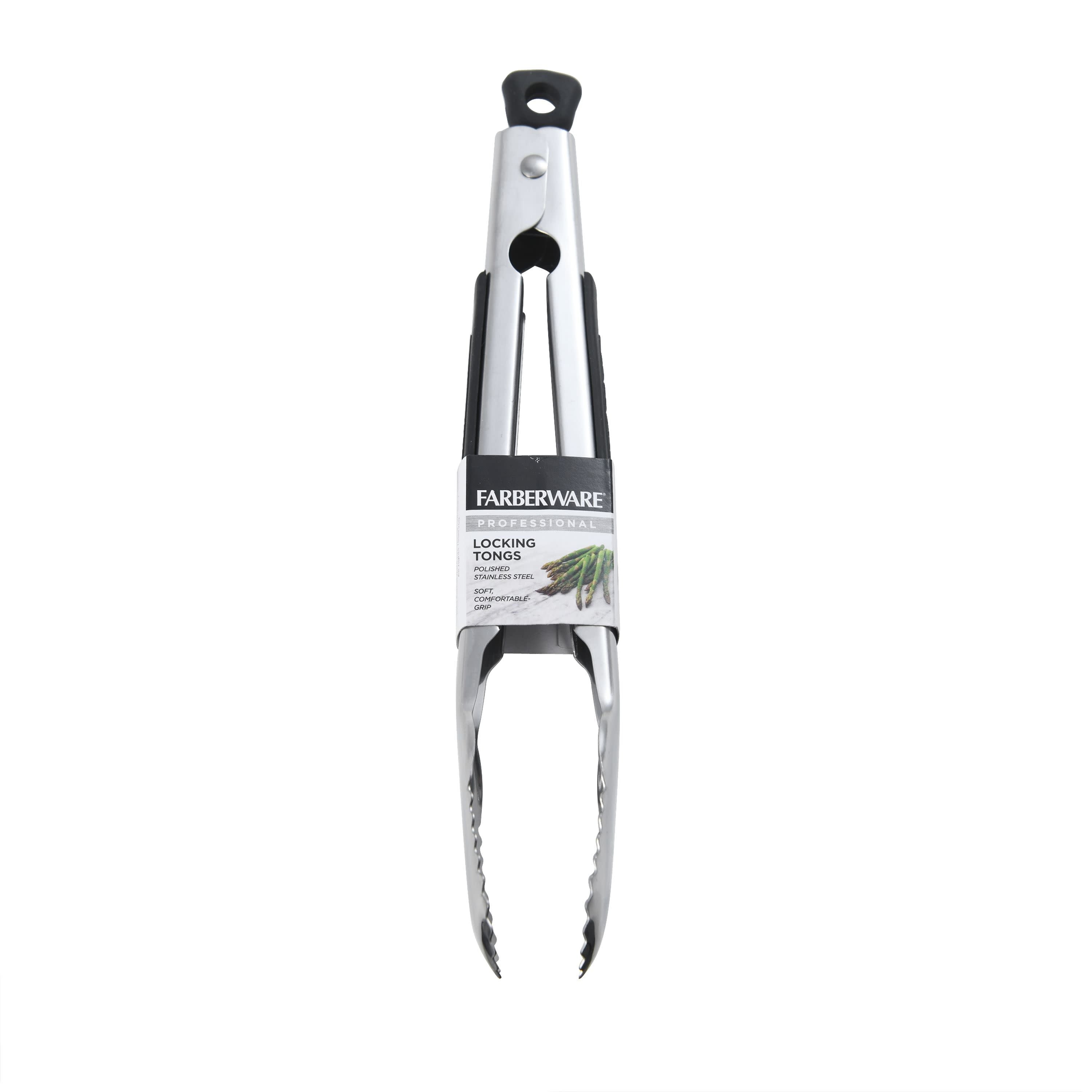 Soft-Grip Stainless Steel 9 in Locking Kitchen Food Tongs - Image 6