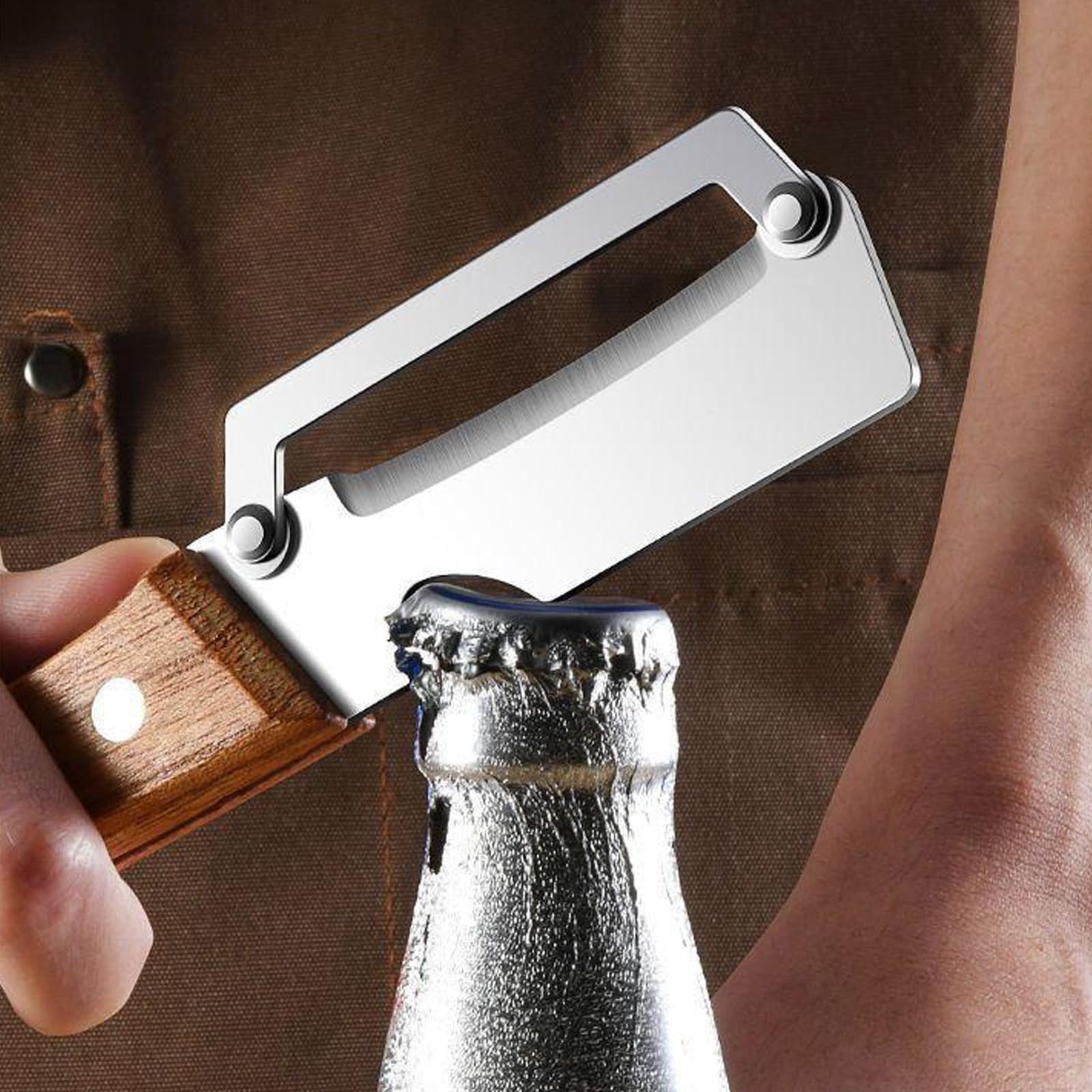 Zero Snag Wooden Kitchen Tool, Smooth Glide Vegetable Peeler with Stainless Steel Blade and Built-In Bottle Opener fo... - Image 4