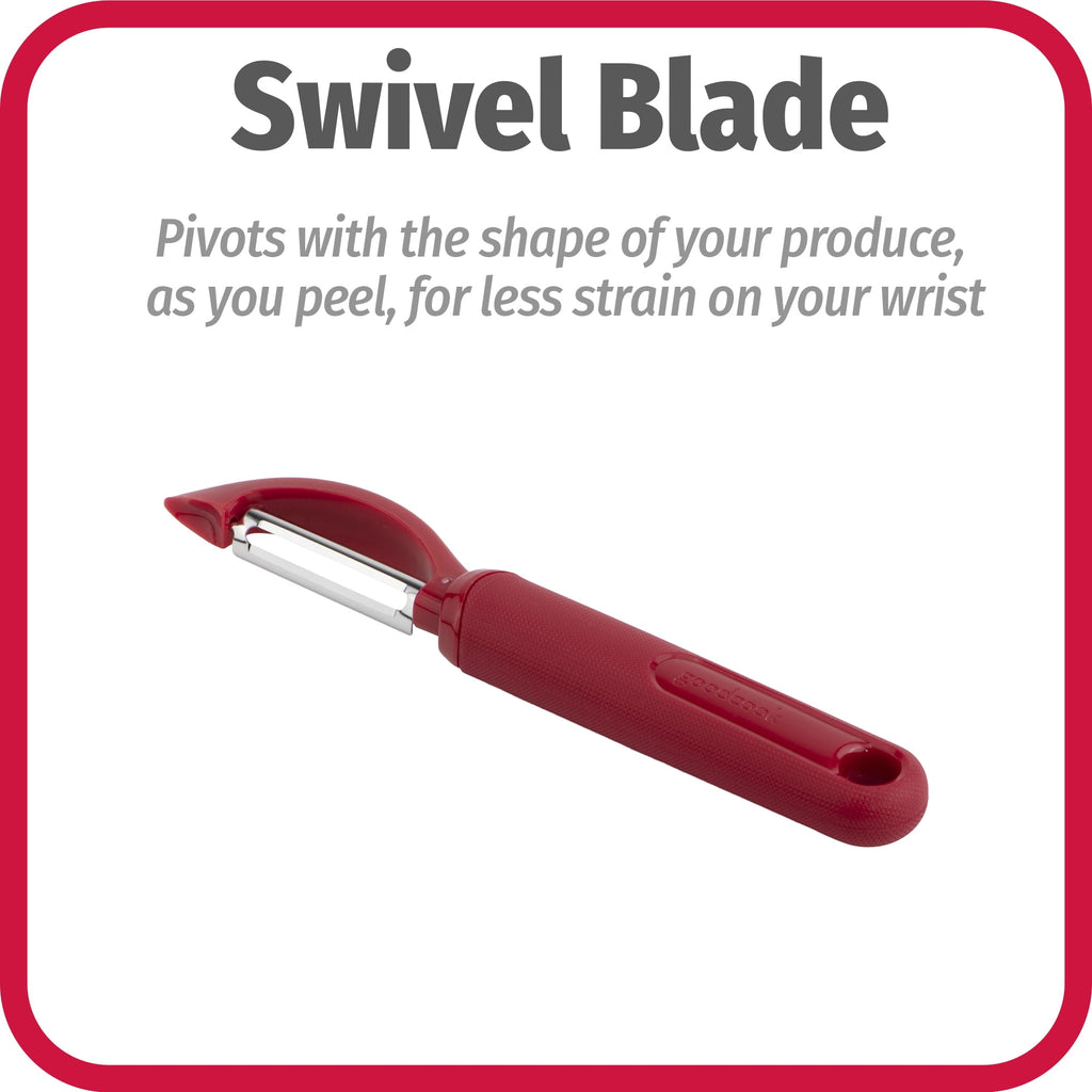 PROfreshionals Fruit and Veggie Swivel Peeler, Red - Image 6