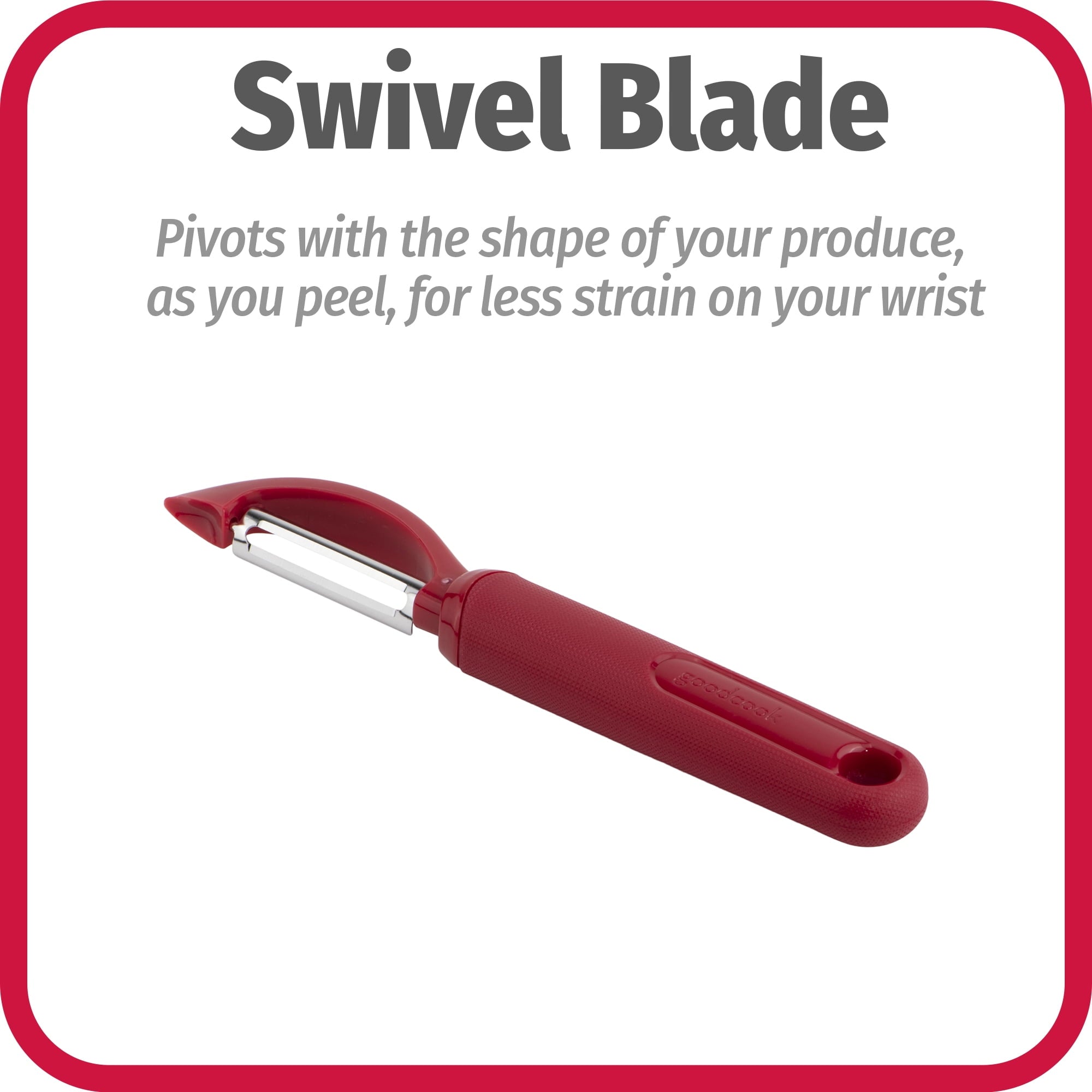 PROfreshionals Fruit and Veggie Swivel Peeler, Red - Image 6