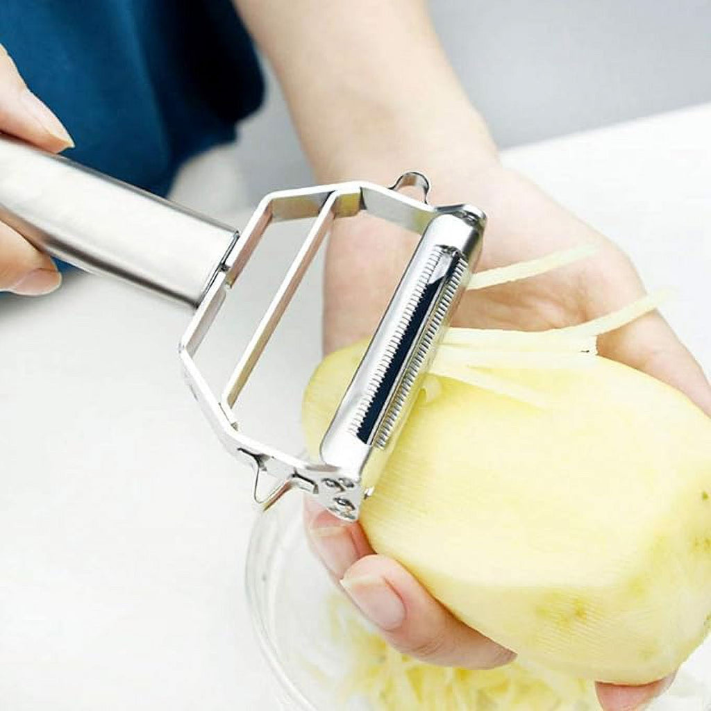 Julienne Peeler, Stainless Steel Vegetable Peeler, Double-Sided Blade Vegetable Julienne Cutter and Fruit Slicer, Dua... - Image 4
