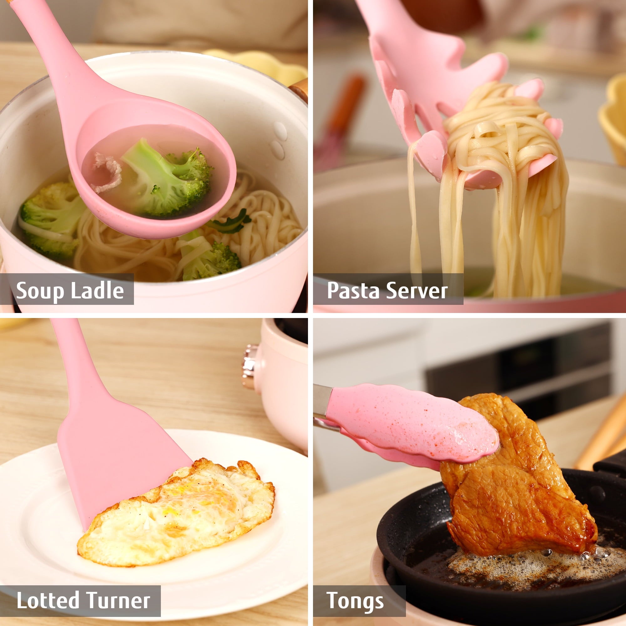 Hecef 32 PCS Silicone Cooking Utensils Set, 446°F Heat Resistant for Nonstick Cookware - Image 3
