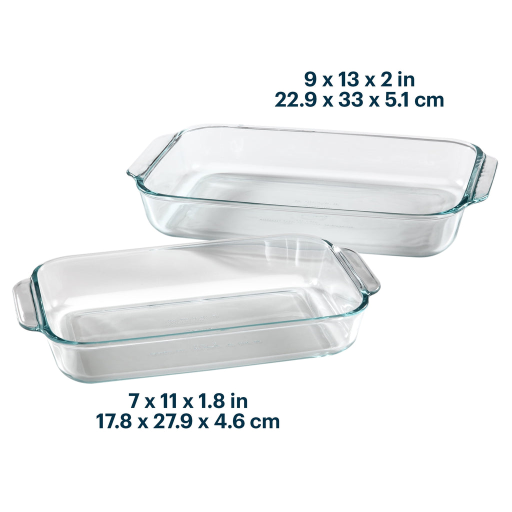Pyrex Basics 2 Piece Bakeware Value Pack, 3qt and 2qt Oblongs - Image 3