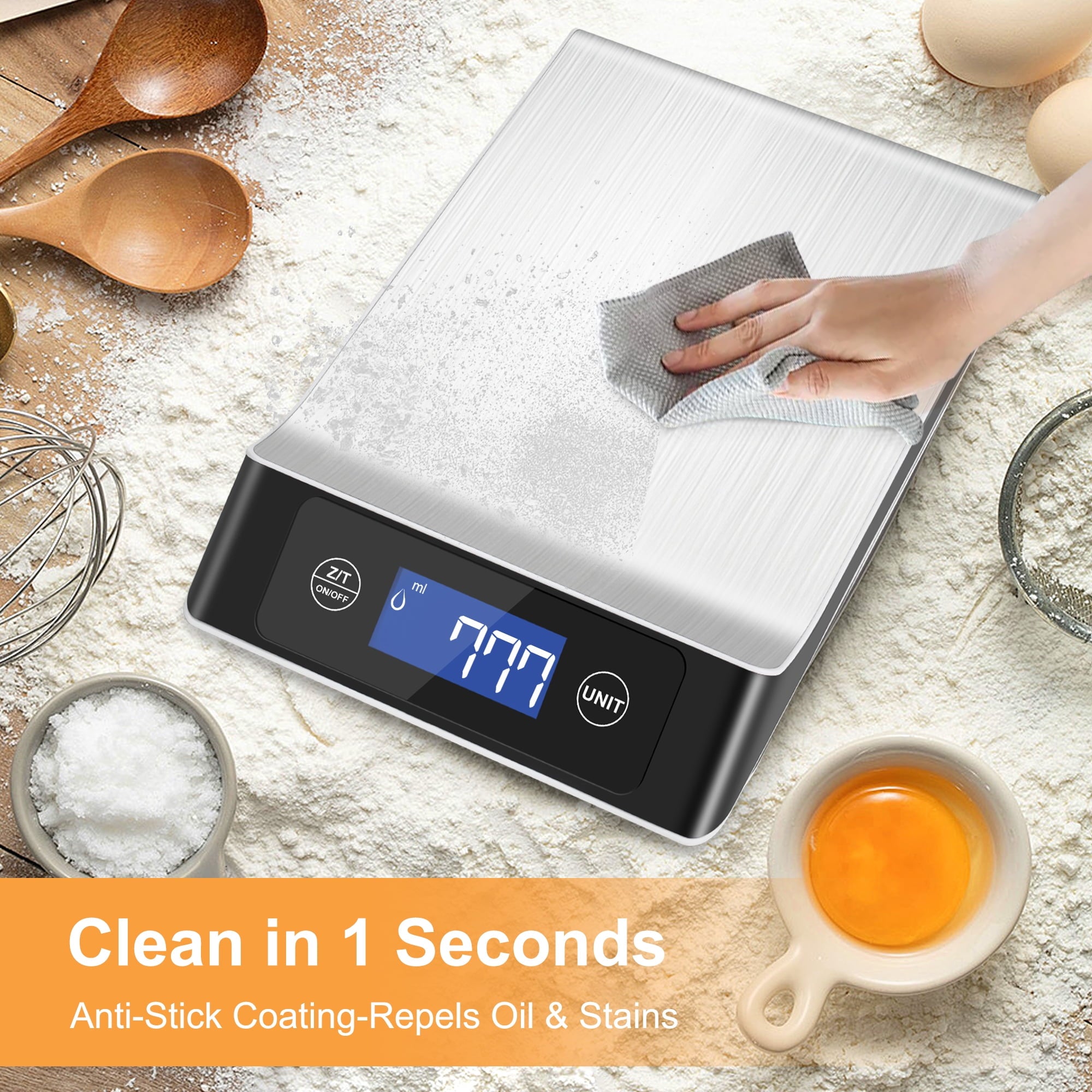 Food Scale, Kitchen Scale, MULISOFT Food Scales for Kitchen, LCD Display in Grams, Ounces, Pounds, Kilogram, Millilit... - Image 6