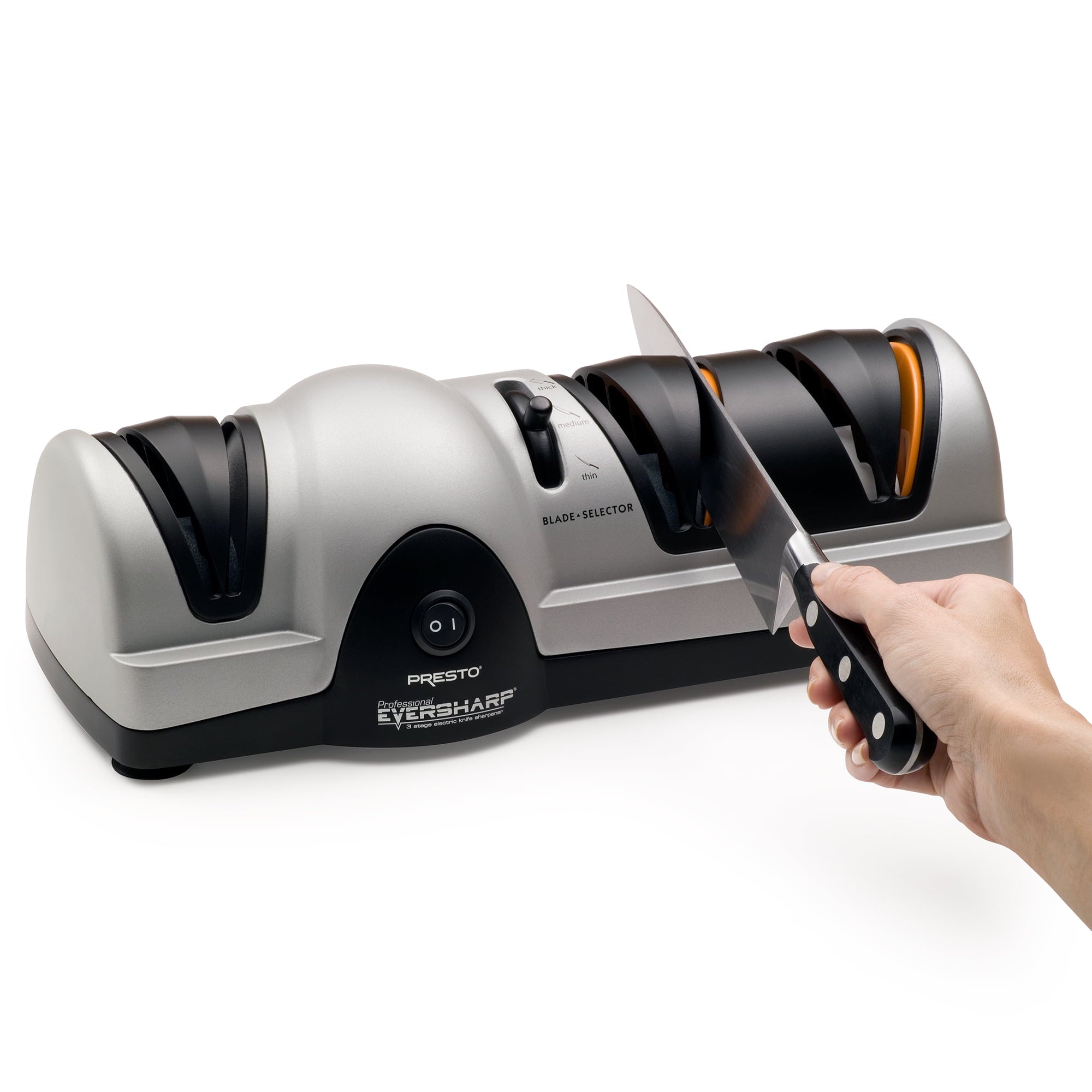Presto Professional Ever Sharp Three-Stage Electric Knife Sharpener 08810, Grey - Image 4