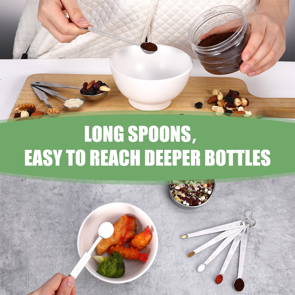LUIISIS Measuring Cups and Spoons Set of 16, 5 Stainless Steel Nesting Measuring Cups & 5 Spoons, 1 + Leveler & 5 Min... - Image 4