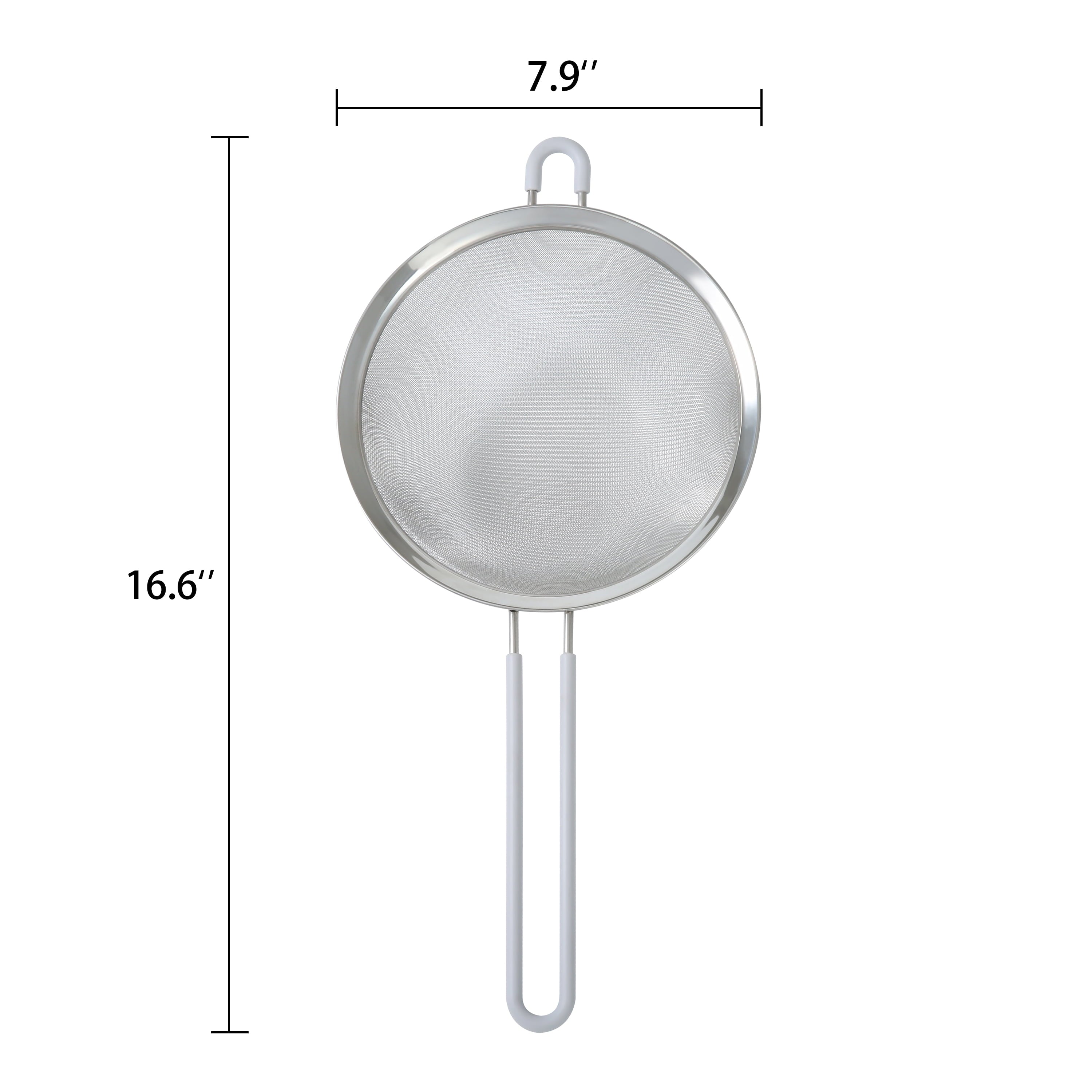 Mainstays 8" Stainless Steel Fine Mesh Strainer, Silver - Image 5